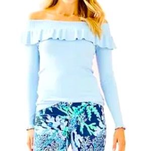 Lilly Pulitzer Siesta Off The Shoulder
Sweater (Size XXS) Lt. Blue